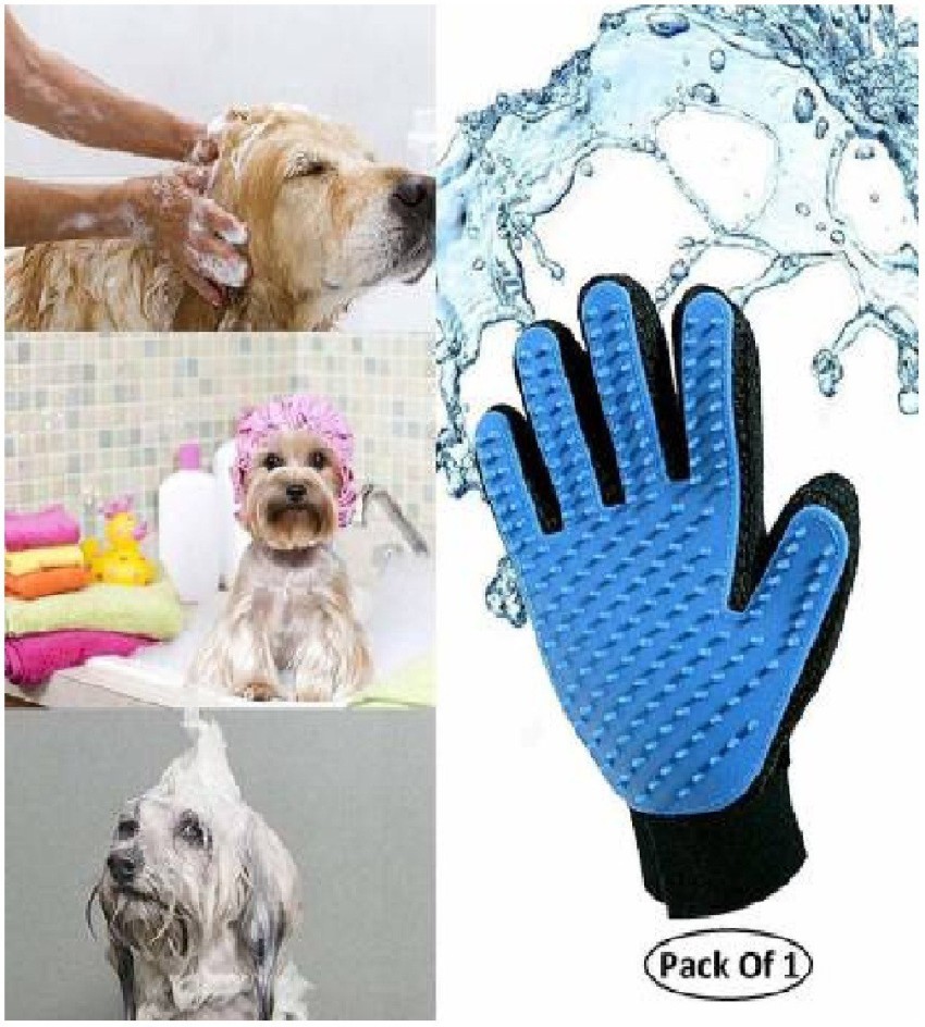 Happy Fox Pet Grooming Gloves, Pet Massage Brush Gloves, For Cats, Dogs,  Horses, Depilation, Combing, Massage Pet Artifact#1 (Black)