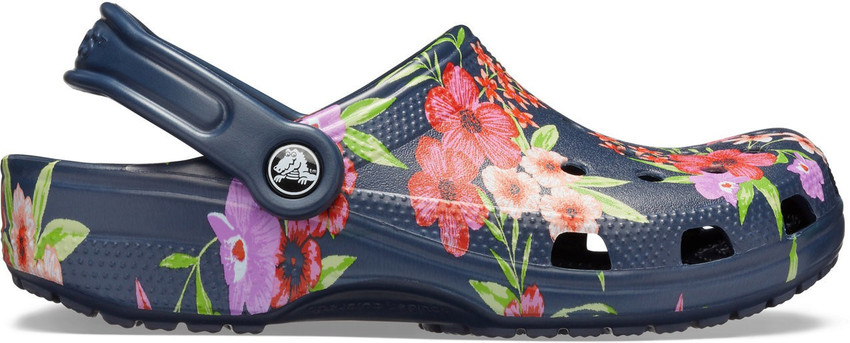 Tropical floral navy 2025 crocs