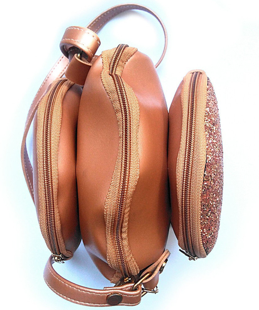 XTYLE Gold Sling Bag sling bag burger shape with shimmer work rose