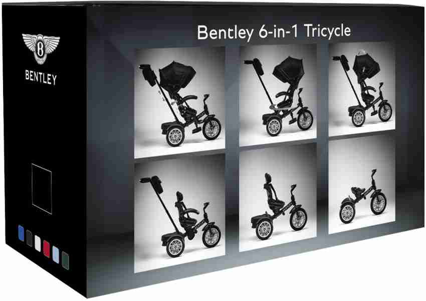 BENTLEY 6 in 1 Baby Tricycle and Stroller with Bag Onyx Black