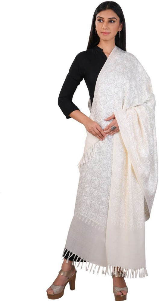 Pashmoda Wool Embroidered Women Shawl - Buy Pashmoda Wool Embroidered Women  Shawl Online at Best Prices in India