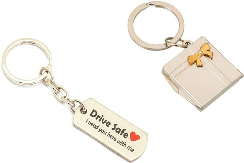 BORING Photo frame keychain with Drive safe keychain for Husband