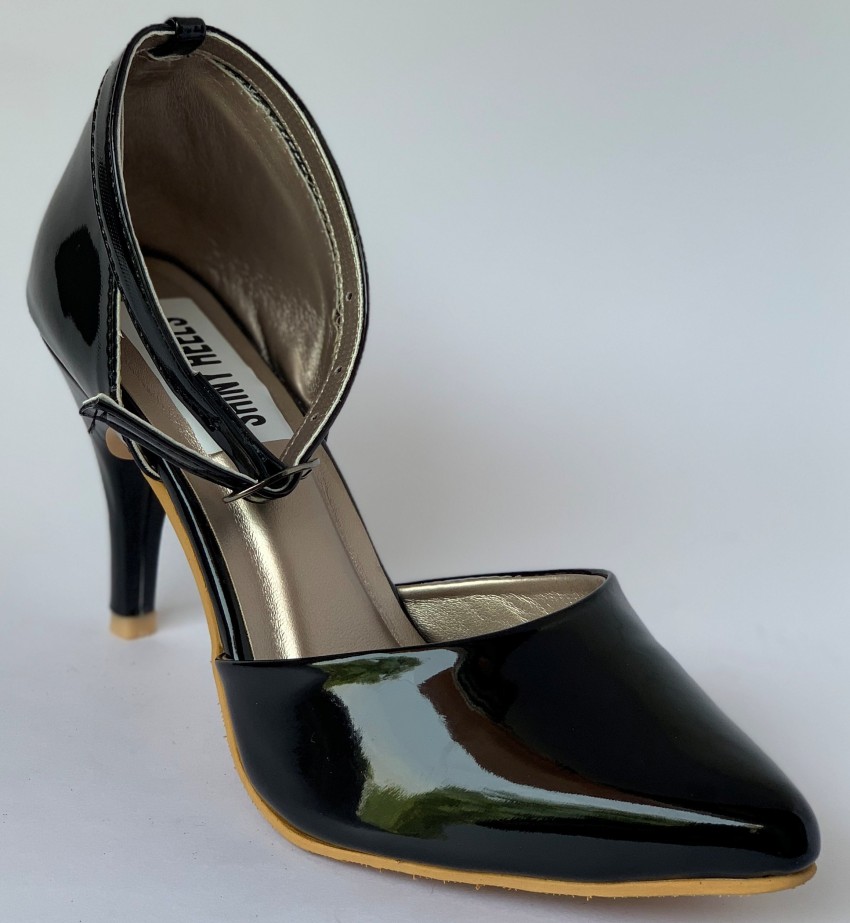 Shiny black pumps sale