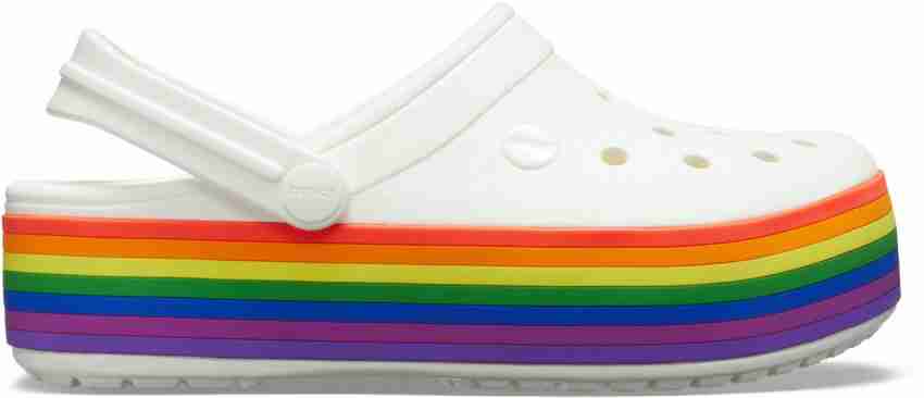 Rainbow platform crocs best sale