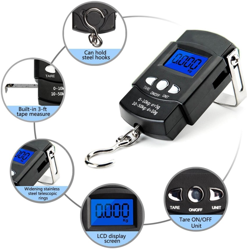 utkrist 10g-50Kg Digital Hanging Luggage Fishing Weight Scale Weighing Scale  Price in India - Buy utkrist 10g-50Kg Digital Hanging Luggage Fishing  Weight Scale Weighing Scale online at