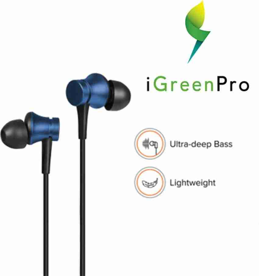 iGreenPro iGP Mi Earphones Basic with in built mic Blue 3.5mm