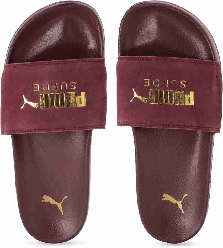 puma slides maroon