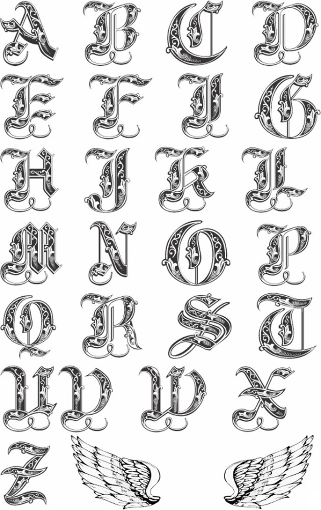 voorkoms name alphabet A Letter Temporary Body Tattoo Size 11x6 cm   Amazonin Beauty