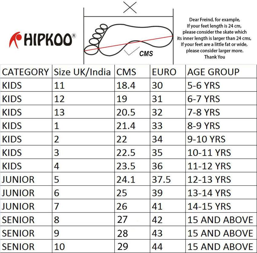 Skate shoes size sales 1