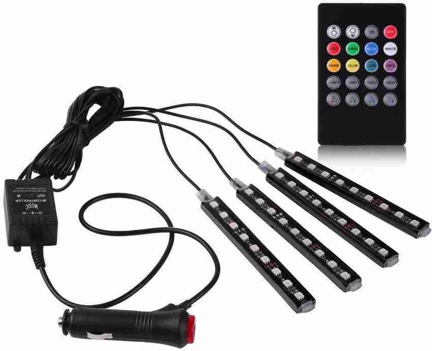 Flipkart SmartBuy Atmosphere Lights Car LED Strip Light 4pcs 48 LED DC 12V Multicolor  Music Car Interior Light LED Under Dash Lighting Kit with Sound Active  Function and Wireless Remote Control Car