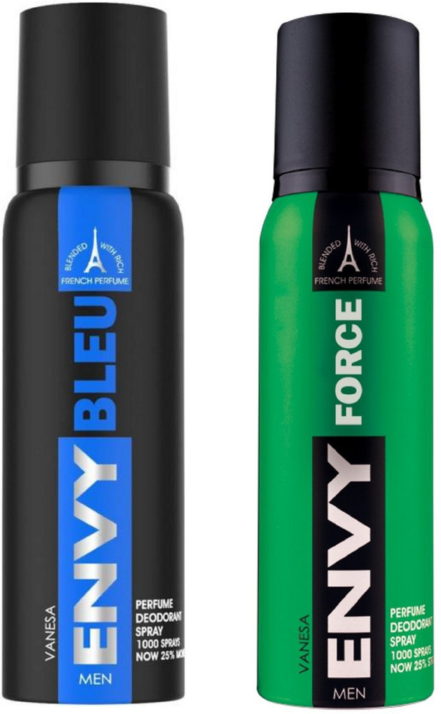 ENVY Bleu and Force Perfume Deodorant Spray 120ML Each Deodorant