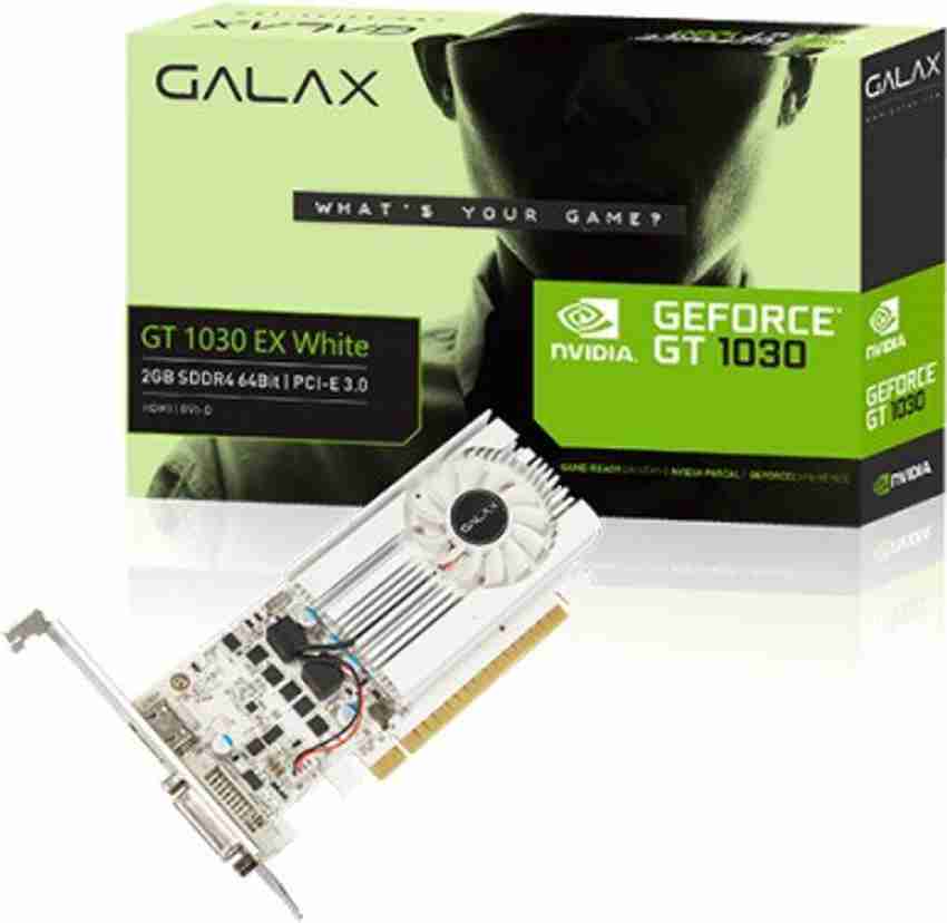GALAX NVIDIA GeForce GT 1030 EX White 2 GB GDDR4 Graphics Card