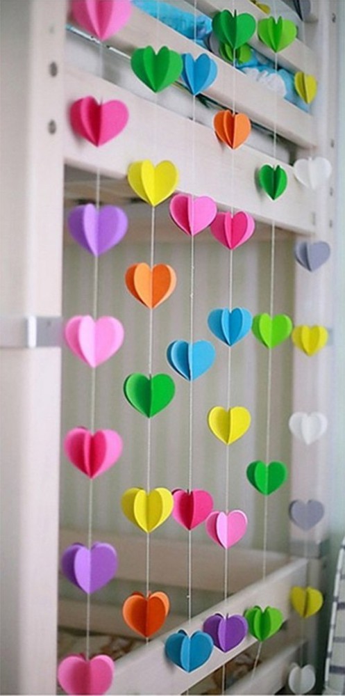 Seyal Rainbow Heartin Paper Garland Party Decorations Price in ...
