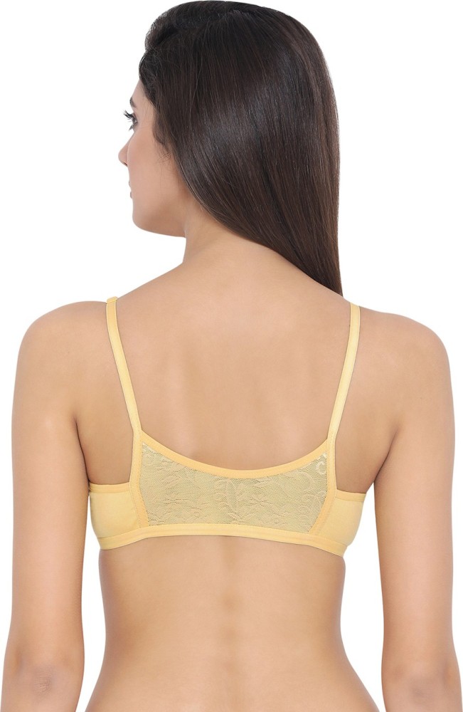 Buy CLOVIA Yellow Womens Solid Non Padded Non Wired Plunge Bra