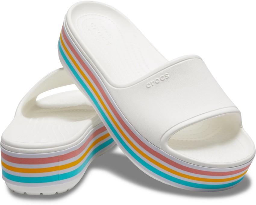 Crocs platform 2025 slide rainbow