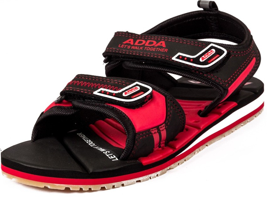 Adda Men Black Red Sandals