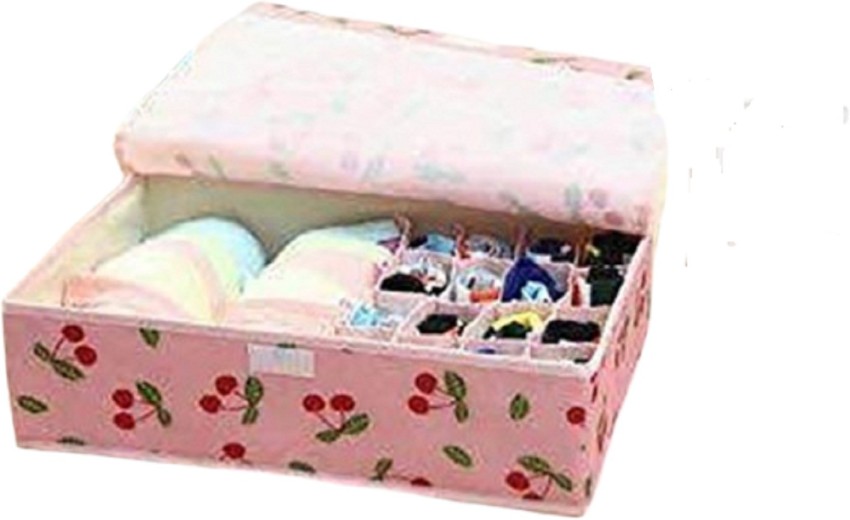 S.V.Enterprises 24 Compartments Undergarment Organizer Storage Box with Lid  for Drawers, Bra, Socks, Tie, Lingerie Organizer for Wardrobe Blue - Price  in India