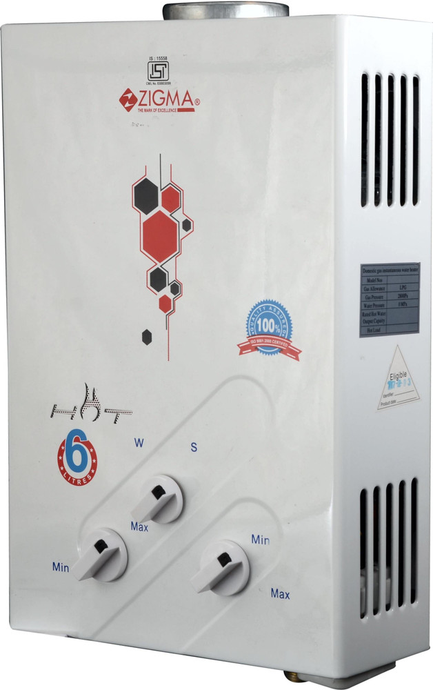 zigma 6 L Gas Water Geyser (Z-106, DUETTO) Price in India - Buy zigma 6 L  Gas Water Geyser (Z-106, DUETTO) online at Flipkart.com