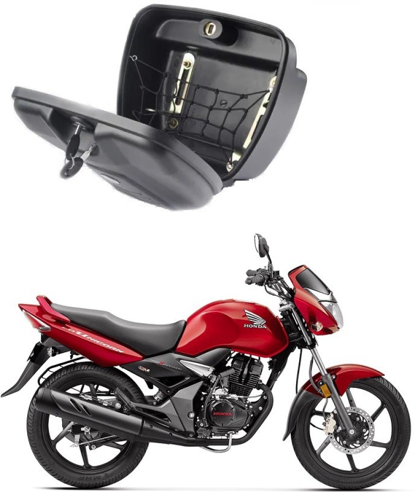 Biking Hub Luggage Box Black Plastic Motorbike Saddlebag Price in