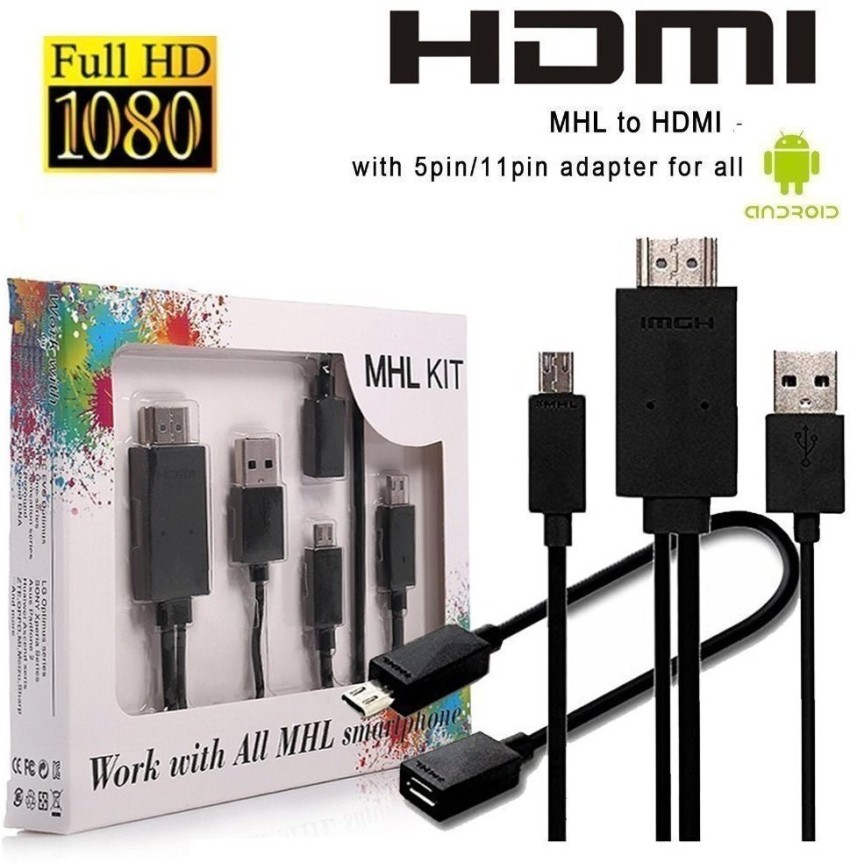 1.8m MHL Micro USB to 4K HDMI HDTV Adapter Cable for 11Pin Micro USB  Conector