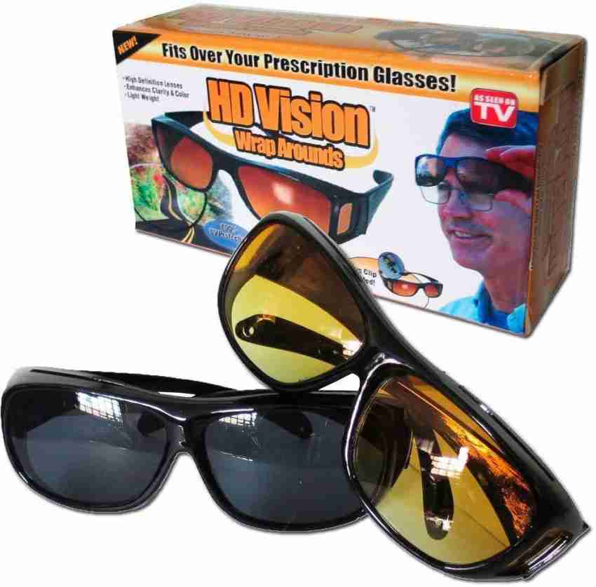 JOFIX 2 Men's HD Vision Anti Glare Wraparounds Night Goggles For