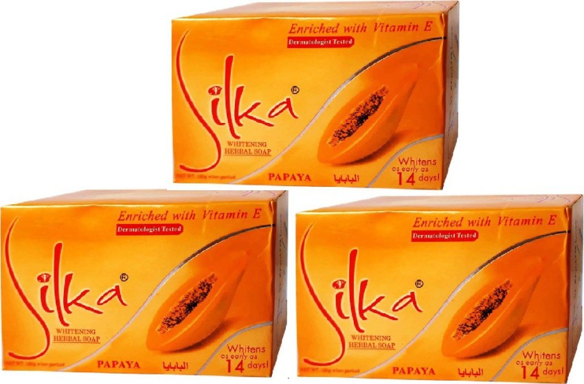 SILKA Papaya Skin Brightening Soap Made In Philippines Pack Of 3