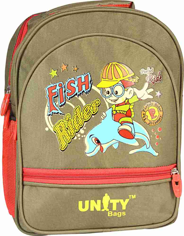 Unity Bags Kid's School Bag  Fish Rider Kids (Green) 15 L