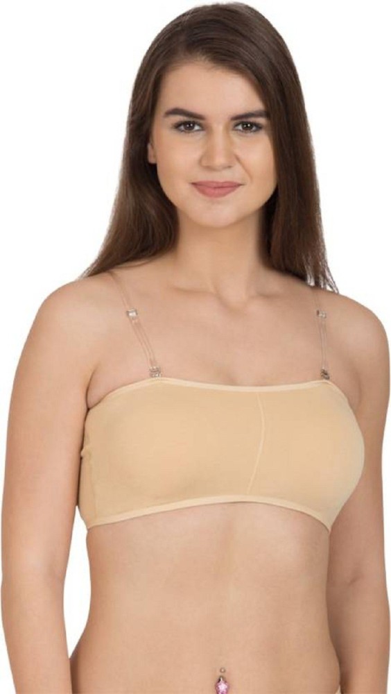 ShopOlica Women's Padded Tube Bra Design Striped Strechable Seamless  Strapless Bandeau Bra Top Multi Way with Back Hook Closure and Removable  Pads Full Cup & Free Size From 30 to 40 Women