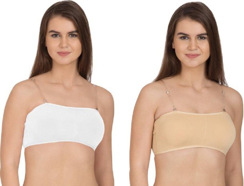 Stretch Strapless Bras for Women, Seamless Bandeau Crop Tube Top Bra  Strapless Padded Bralette Tube Top Bra (Color : Complexion2pc, Size :  Medium)