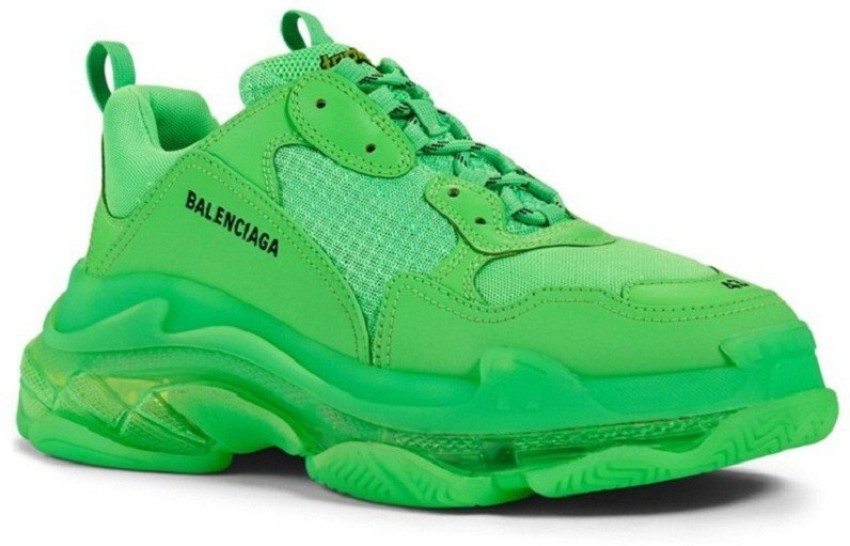 BALENCIAGA Balenciaga Triple S Neon Green Clear Sole For Men - BALENCIAGA Triple S Neon Green Clear Sole Sneakers For Men Online at Best Price - Shop Online
