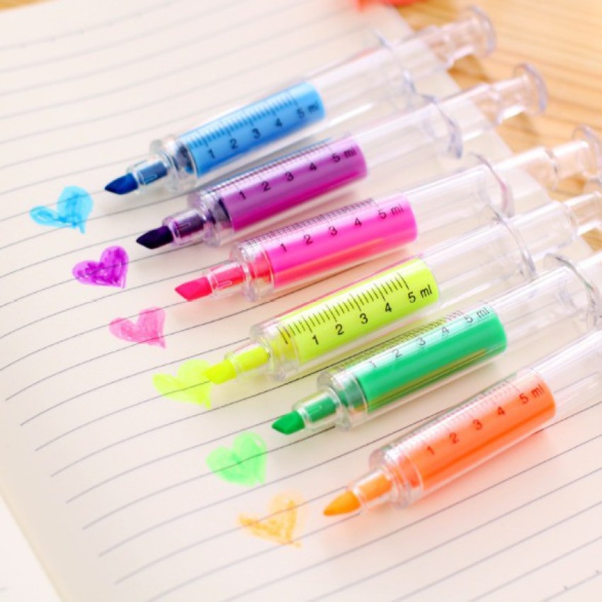 Buy 34 Pcs Cute School Supplies Set 12 Syringe Highlighters 4