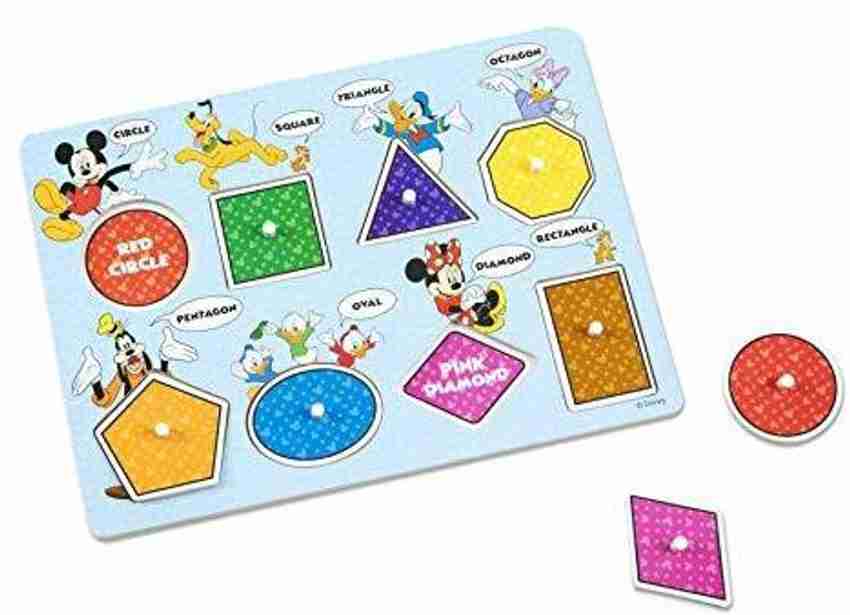 MELISSA DOUG Disney Mickey Mouse Shapes And Colors Wooden Peg