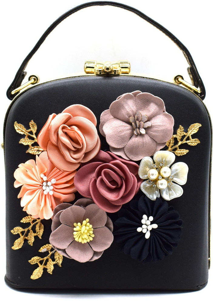 Tooba Handicraft Party Black Clutch White Price in India Flipkart
