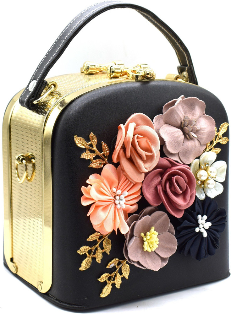 Tooba Handicraft Party Black Clutch White Price in India Flipkart