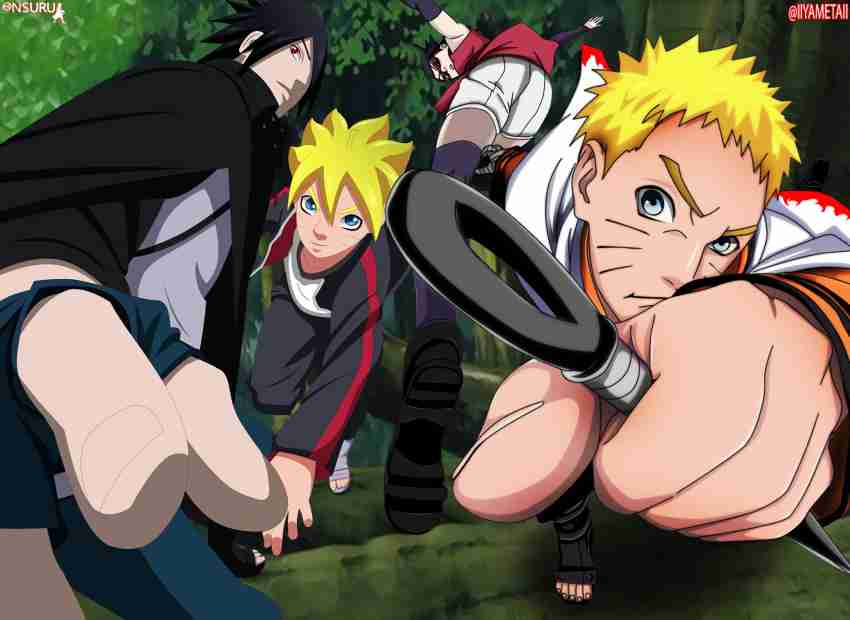 Athah Anime Boruto: Naruto the Movie Hinata Hyūga Naruto Uzumaki Naruto  Himawari Uzumaki Boruto Uzumaki Sarada Uchiha Sakura Haruno Sasuke Uchiha  13*19 inches Wall Poster Matte Finish Paper Print - Animation 