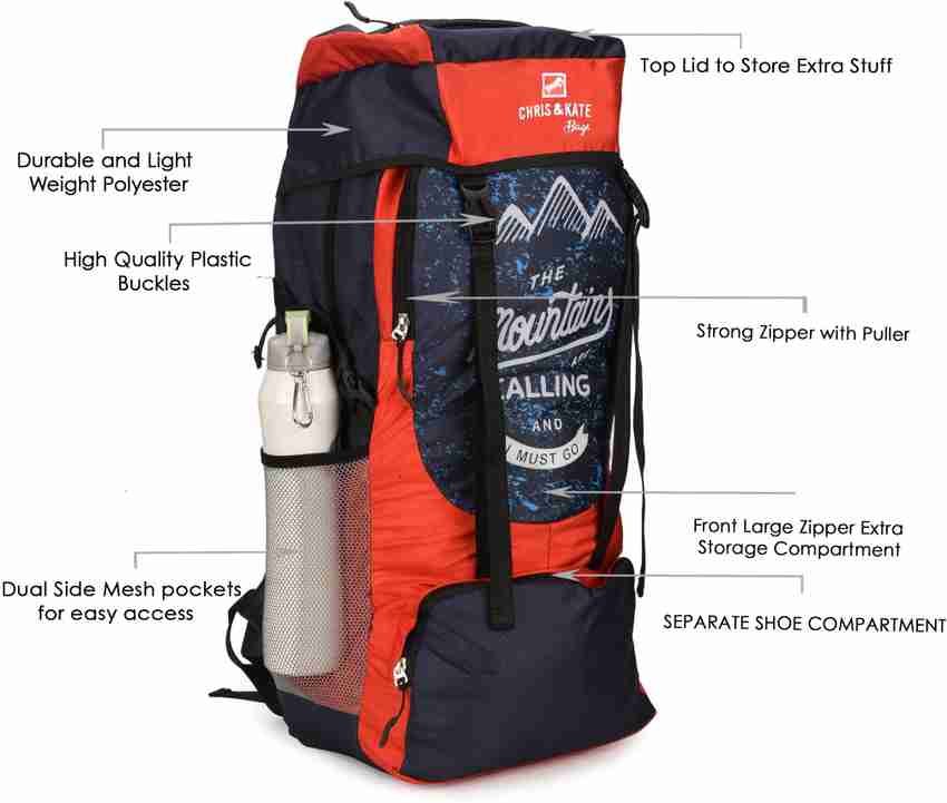 Chris Kate Travel Bag Trekking Hiking With Shoes Compartment