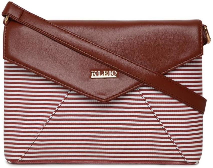 Buy KLEIO Brown Striped Barrel Handheld Hand Bag