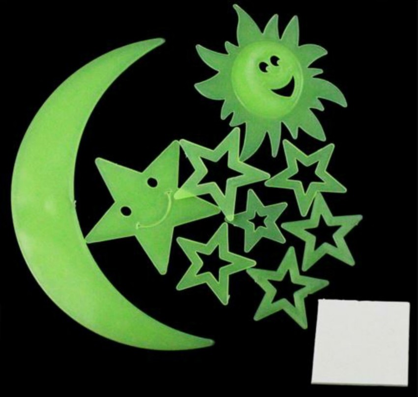 Oneclickshopping 16 cm Star Moon And Sun Glow in the Dark Stickers