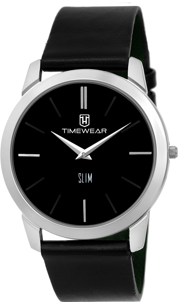 TIMEWEAR 175BDCCSTG 1 TIMEWEAR Slim Series Two Hands Black Leather