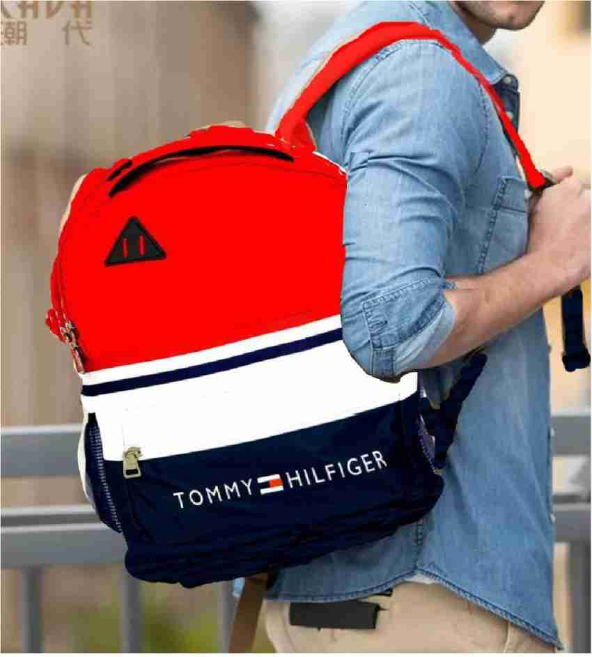 TOMMY HILFIGER Red Polyester colleage & Tourist - (men & women) 22 L Laptop Backpack white - Price in Flipkart.com