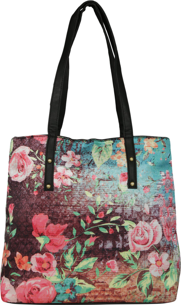 Floral printed top handbags