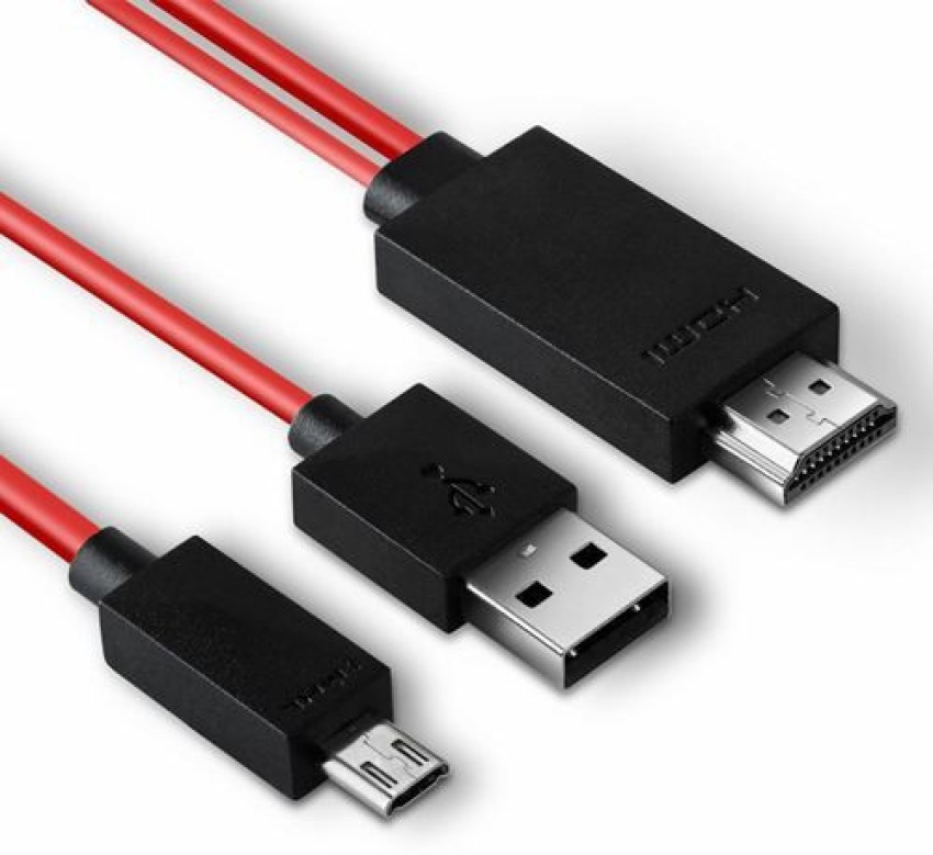 CyberTech 6 feet USB cable MHL (Micro USB) to HDMI cable 