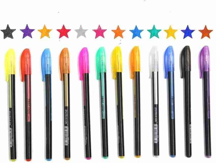 200 Glitter Gel Pen Set, 100 Gel Pens Plus 100 Refills Glitter Neon Pen for Colo
