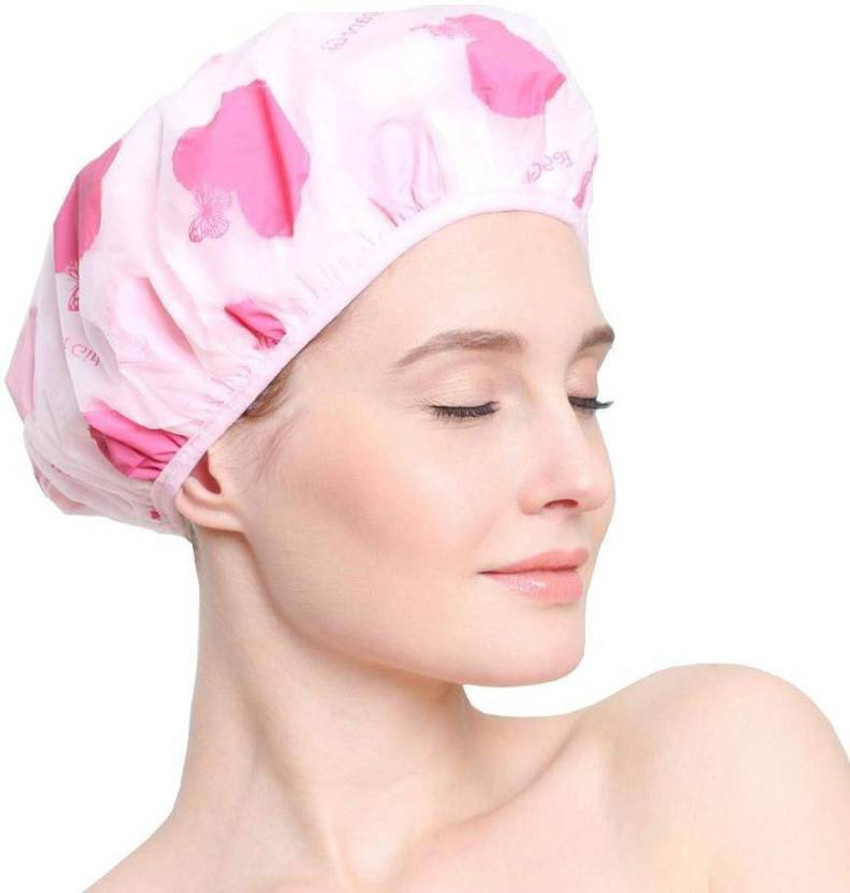 Holiday Waterproof Elastic Free Size Shower Caps 3 in 1 packing