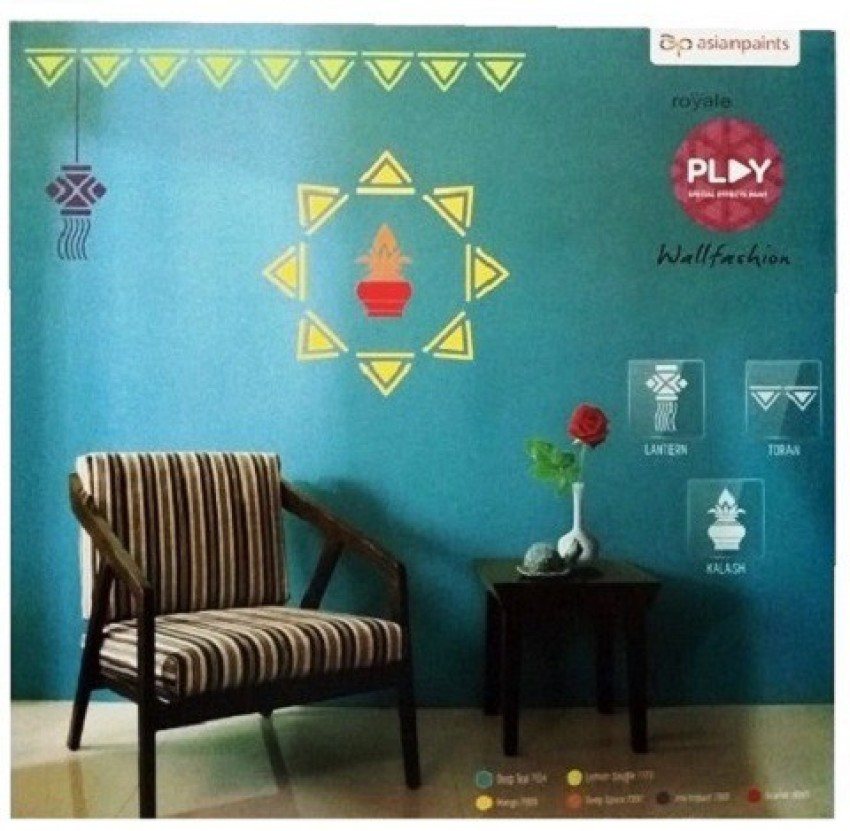 Asian Paints Royale Play Wall Fashion | DIY Bouquet Stencils for All Over  Wall | Reusable Wall Design Stencil | Stencil Painting for Home Decoration