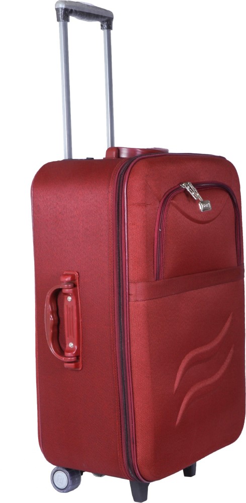 VIDHI Trolley Bag 24 61 Cms Trolley Check in Suitcase 3 Wheels 24 inch MAROON Price in India Flipkart