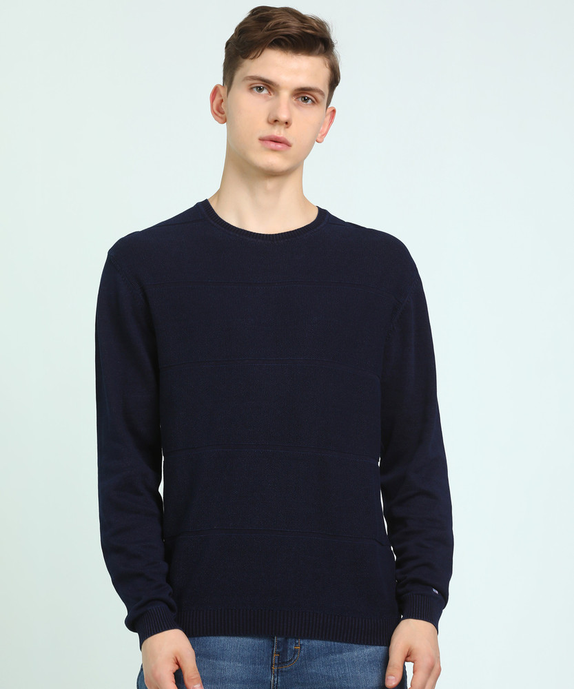 Arrow Sport Self Design Round Neck Casual Men Dark Blue Sweater Buy Arrow Sport Self Design Round Neck Casual Men Dark Blue Sweater Online at Best Prices in India Flipkart