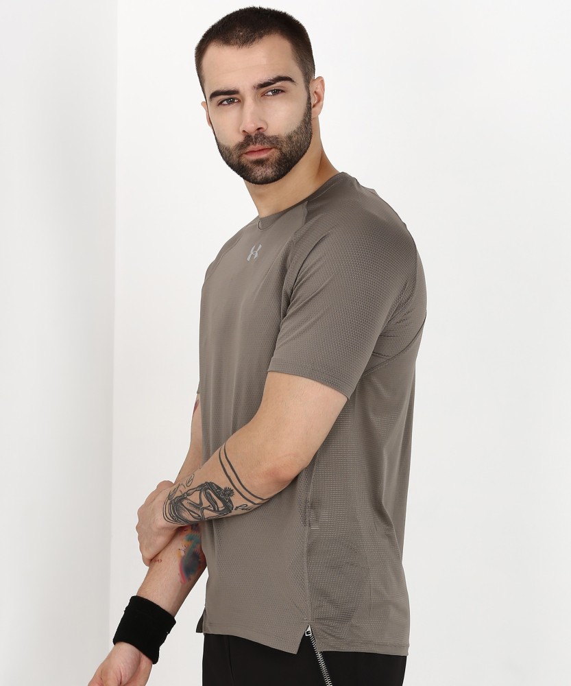 UNDER ARMOUR Self Design Men Round Neck Brown T-Shirt - Buy UNDER ARMOUR  Self Design Men Round Neck Brown T-Shirt Online at Best Prices in India