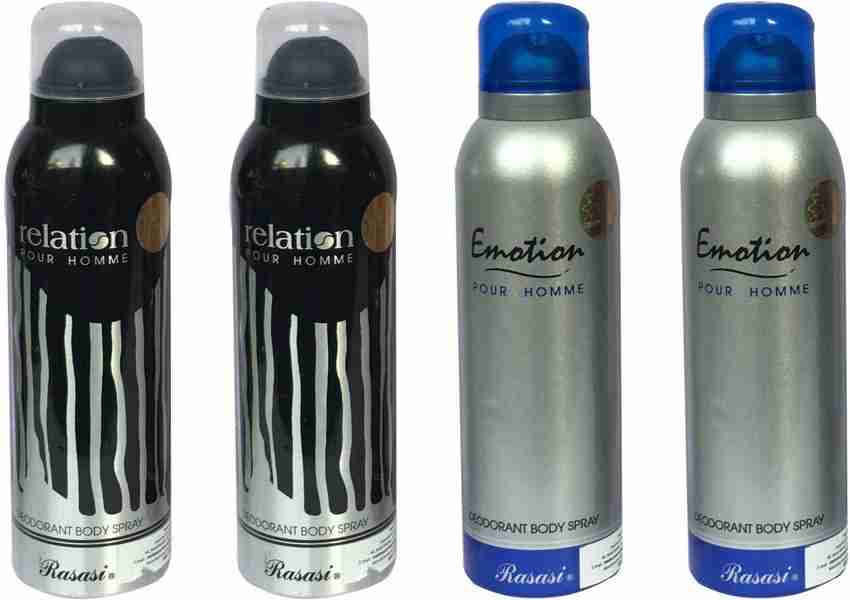 RASASI 2 RELATION 2 EMOTION PACK OF 4 Body Spray For Men