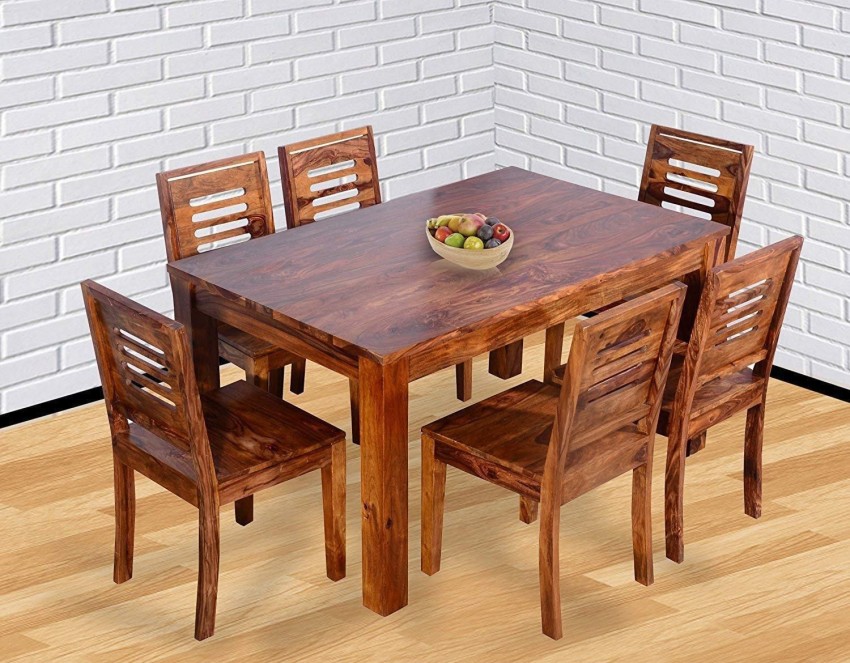 Wooden dining discount table and chairs